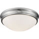 Baumann 1 Light 10 inch Brushed Nickel Flush Mount Ceiling Light